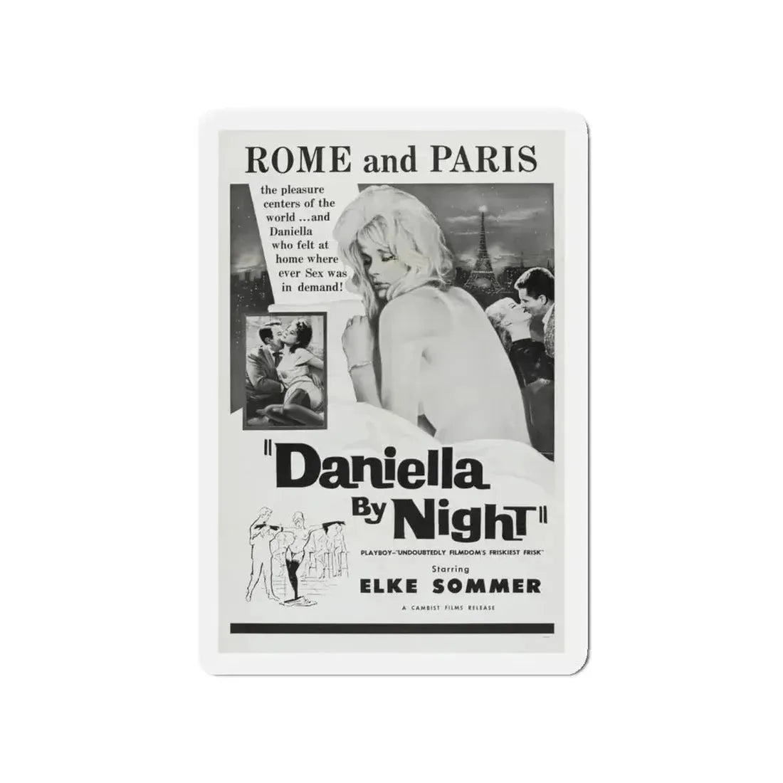 DANIELLA BY NIGHT 1961 Movie Poster - Refrigerator Magnet 4 Inch - The Sticker Space