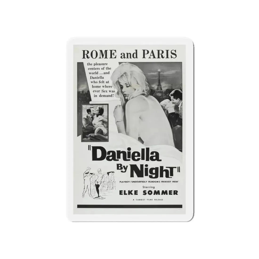 DANIELLA BY NIGHT 1961 Movie Poster - Refrigerator Magnet 5 Inch - The Sticker Space