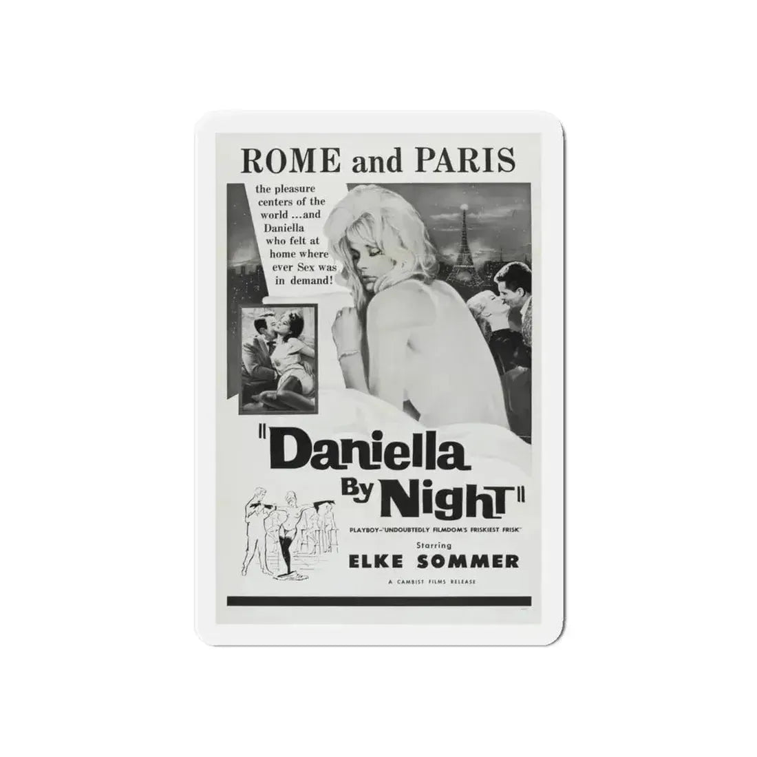 DANIELLA BY NIGHT 1961 Movie Poster - Refrigerator Magnet 6 Inch - The Sticker Space