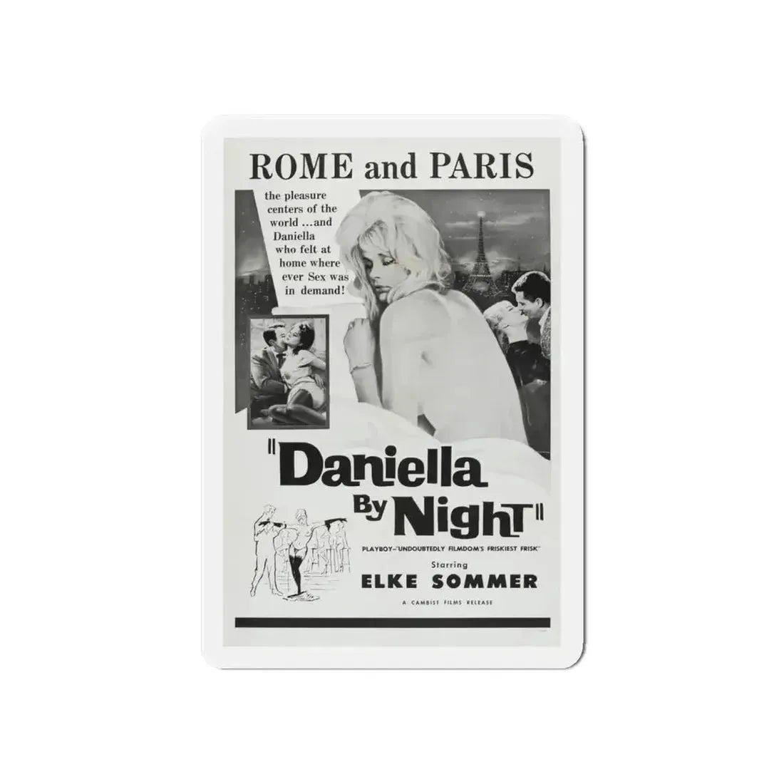 DANIELLA BY NIGHT 1961 Movie Poster - Refrigerator Magnet - The Sticker Space