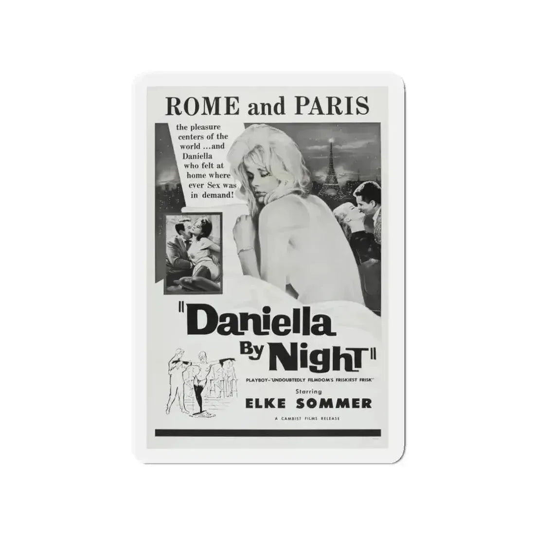 DANIELLA BY NIGHT 1961 Movie Poster - Refrigerator Magnet - The Sticker Space