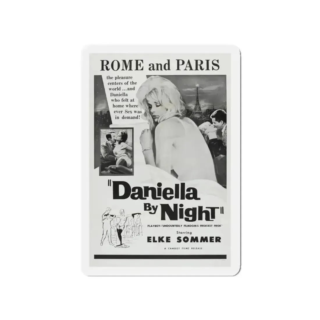 DANIELLA BY NIGHT 1961 Movie Poster - Refrigerator Magnet - The Sticker Space