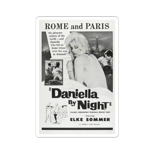 DANIELLA BY NIGHT 1961 Movie Poster - STICKER Vinyl Kiss-Cut Decal 2 Inch White - The Sticker Space
