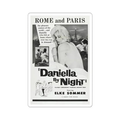 DANIELLA BY NIGHT 1961 Movie Poster - STICKER Vinyl Kiss-Cut Decal 3 Inch White - The Sticker Space