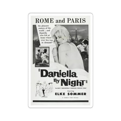 DANIELLA BY NIGHT 1961 Movie Poster - STICKER Vinyl Kiss-Cut Decal 4 Inch White - The Sticker Space