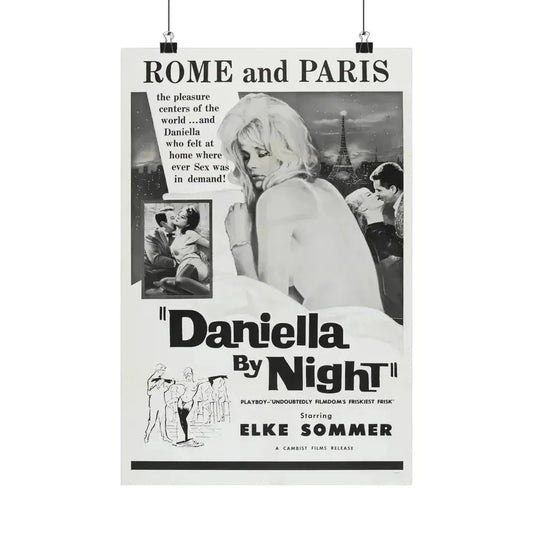 DANIELLA BY NIGHT 1961 - Paper Movie Poster 12″ x 18″ Matte - The Sticker Space
