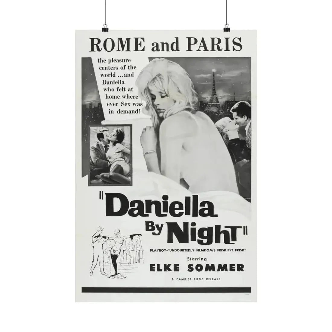 DANIELLA BY NIGHT 1961 - Paper Movie Poster 20″ x 30″ Matte - The Sticker Space