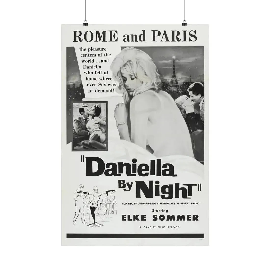 DANIELLA BY NIGHT 1961 - Paper Movie Poster 24″ x 36″ Matte - The Sticker Space