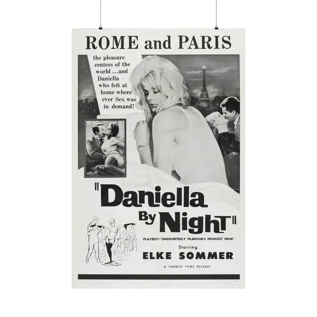 DANIELLA BY NIGHT 1961 - Paper Movie Poster 36" x 54" Matte - The Sticker Space