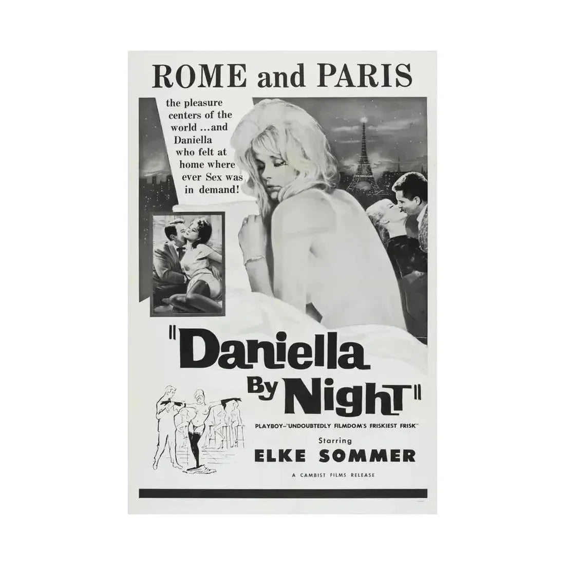 DANIELLA BY NIGHT 1961 - Paper Movie Poster - The Sticker Space
