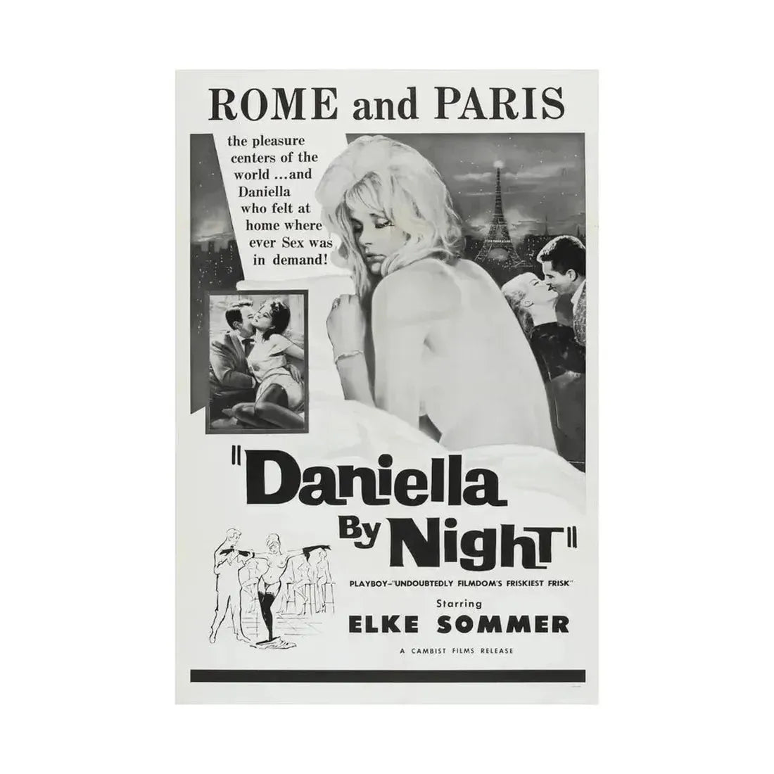 DANIELLA BY NIGHT 1961 - Paper Movie Poster - The Sticker Space