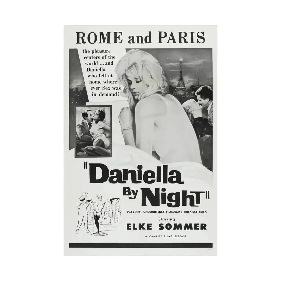 DANIELLA BY NIGHT 1961 - Paper Movie Poster - The Sticker Space