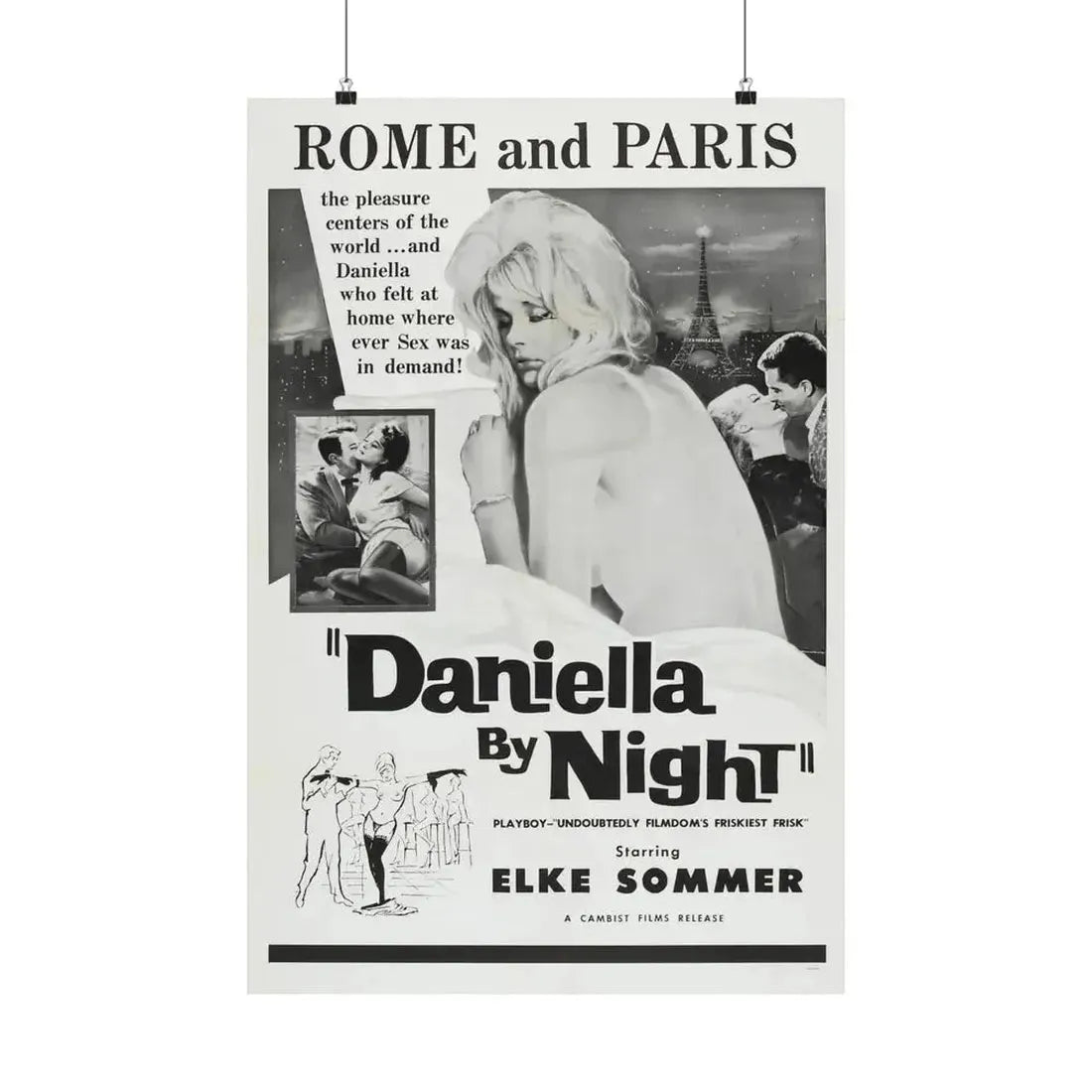 DANIELLA BY NIGHT 1961 - Paper Movie Poster - The Sticker Space