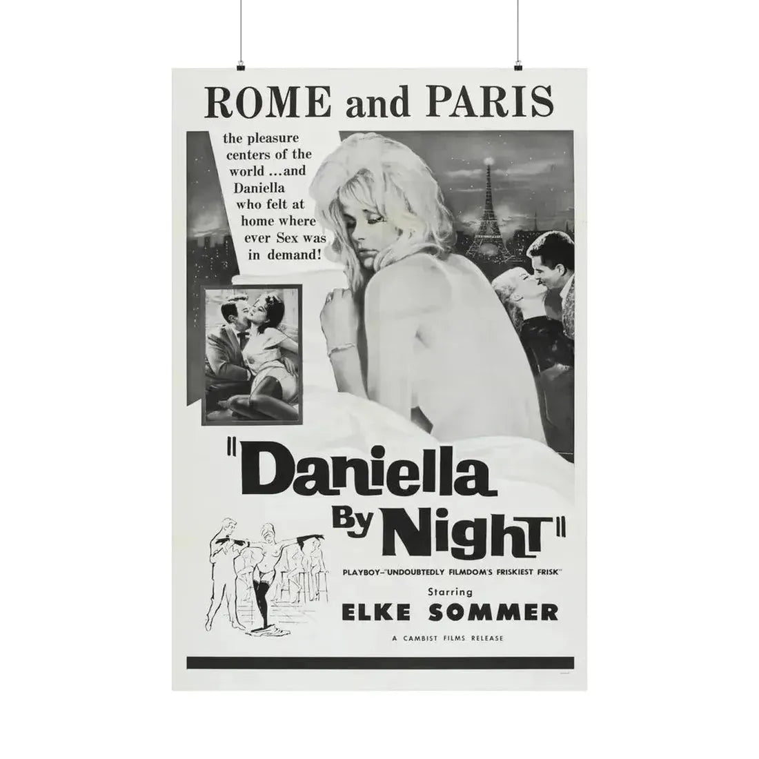 DANIELLA BY NIGHT 1961 - Paper Movie Poster - The Sticker Space
