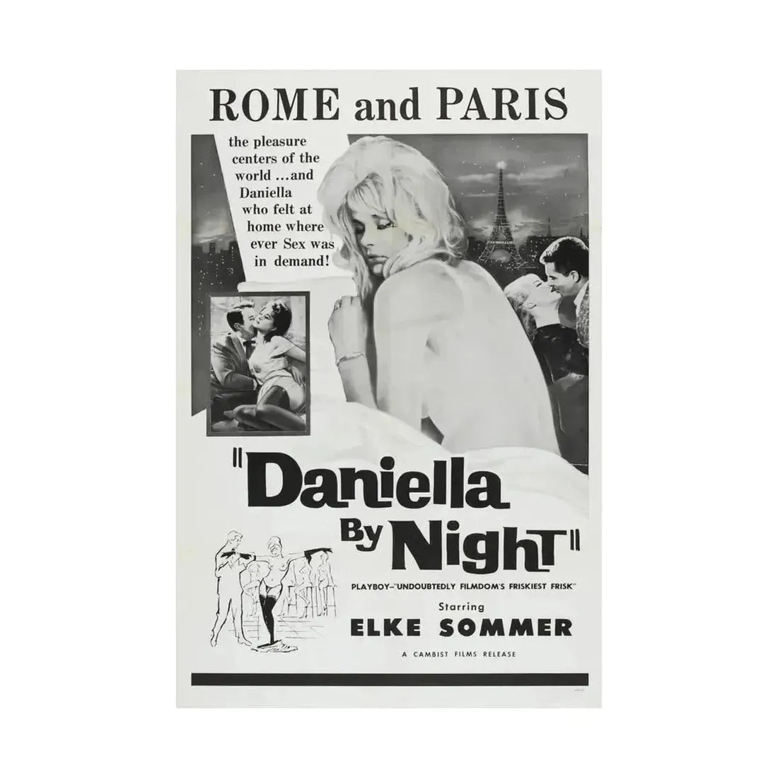 DANIELLA BY NIGHT 1961 - Paper Movie Poster - The Sticker Space