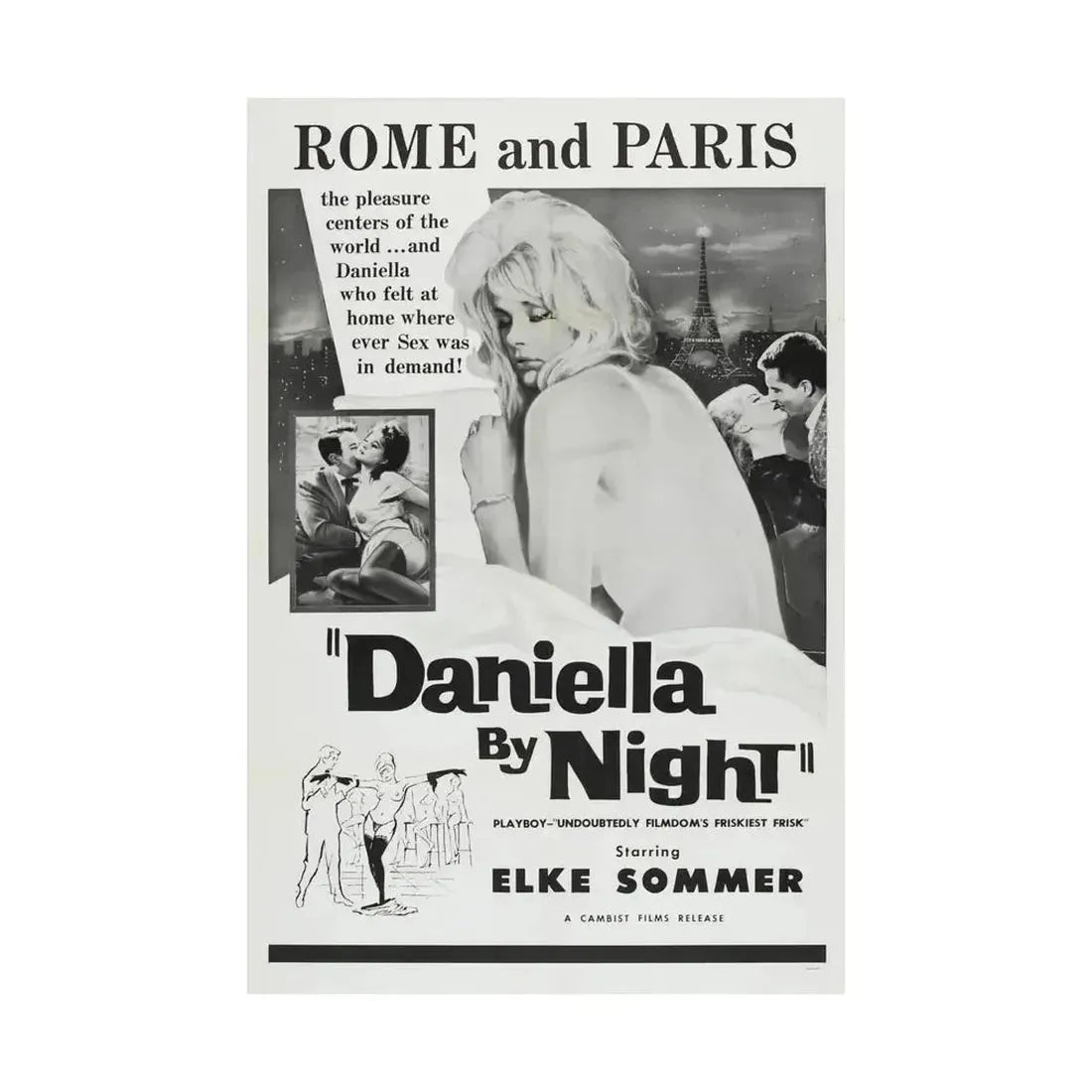 DANIELLA BY NIGHT 1961 - Paper Movie Poster - The Sticker Space