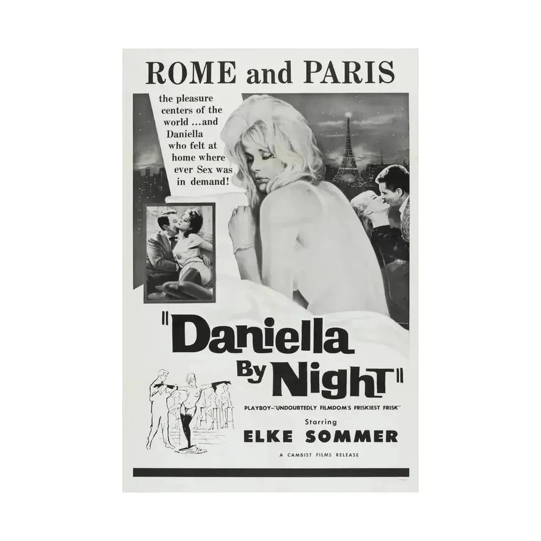 DANIELLA BY NIGHT 1961 - Paper Movie Poster - The Sticker Space