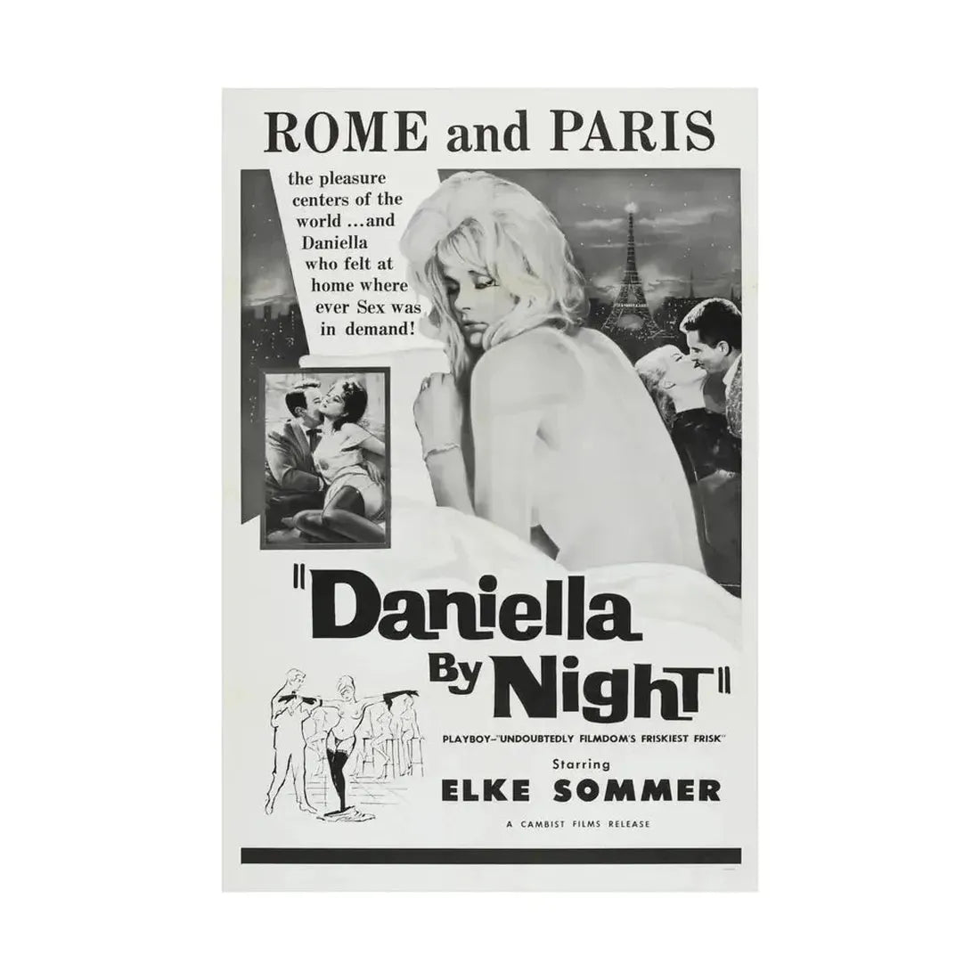 DANIELLA BY NIGHT 1961 - Paper Movie Poster - The Sticker Space