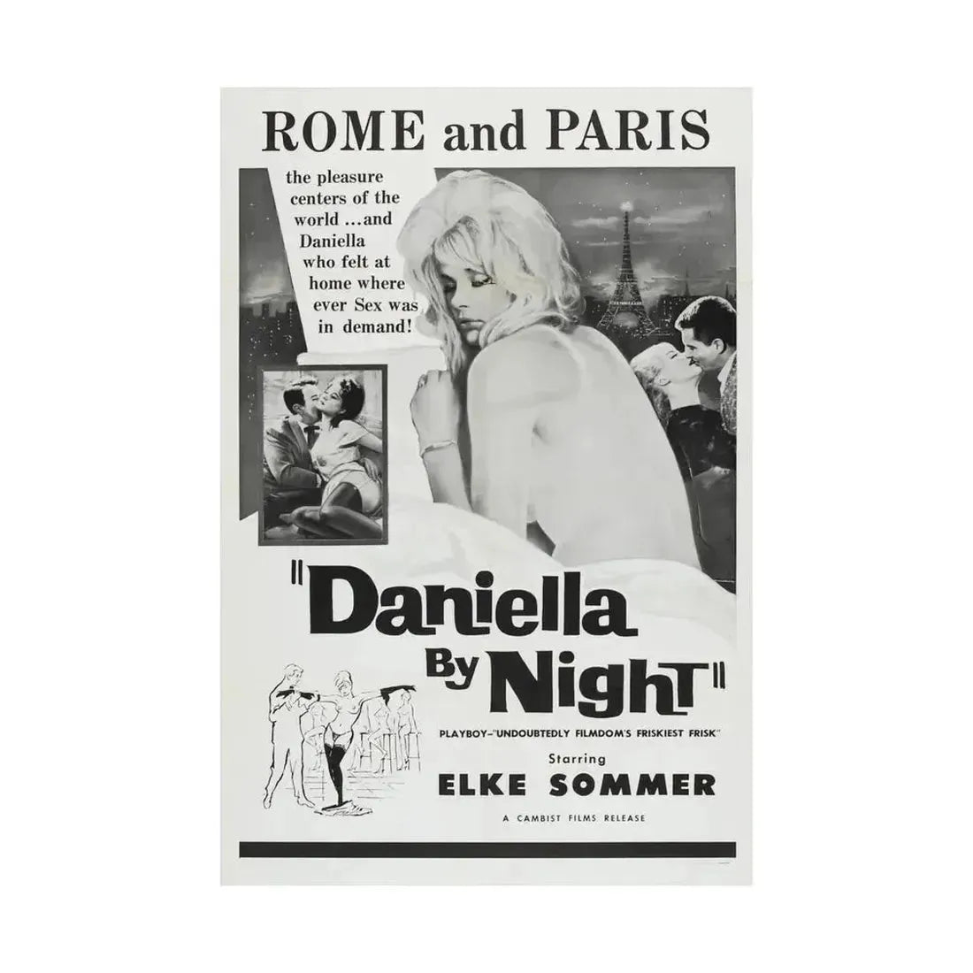 DANIELLA BY NIGHT 1961 - Paper Movie Poster - The Sticker Space