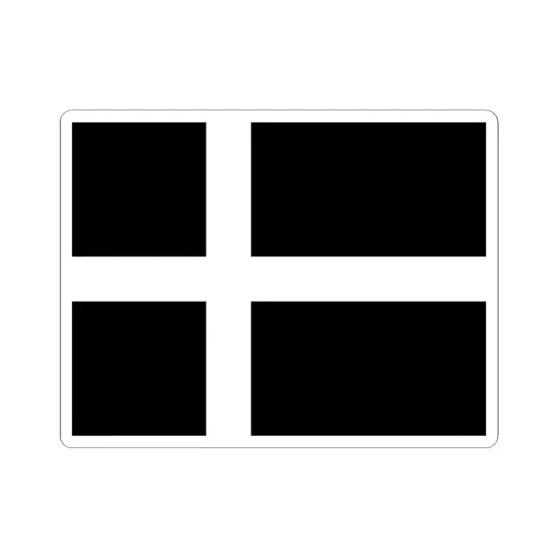 Danish flag of mourning (Denmark) STICKER Vinyl Kiss-Cut Decal 2 Inch White - The Sticker Space