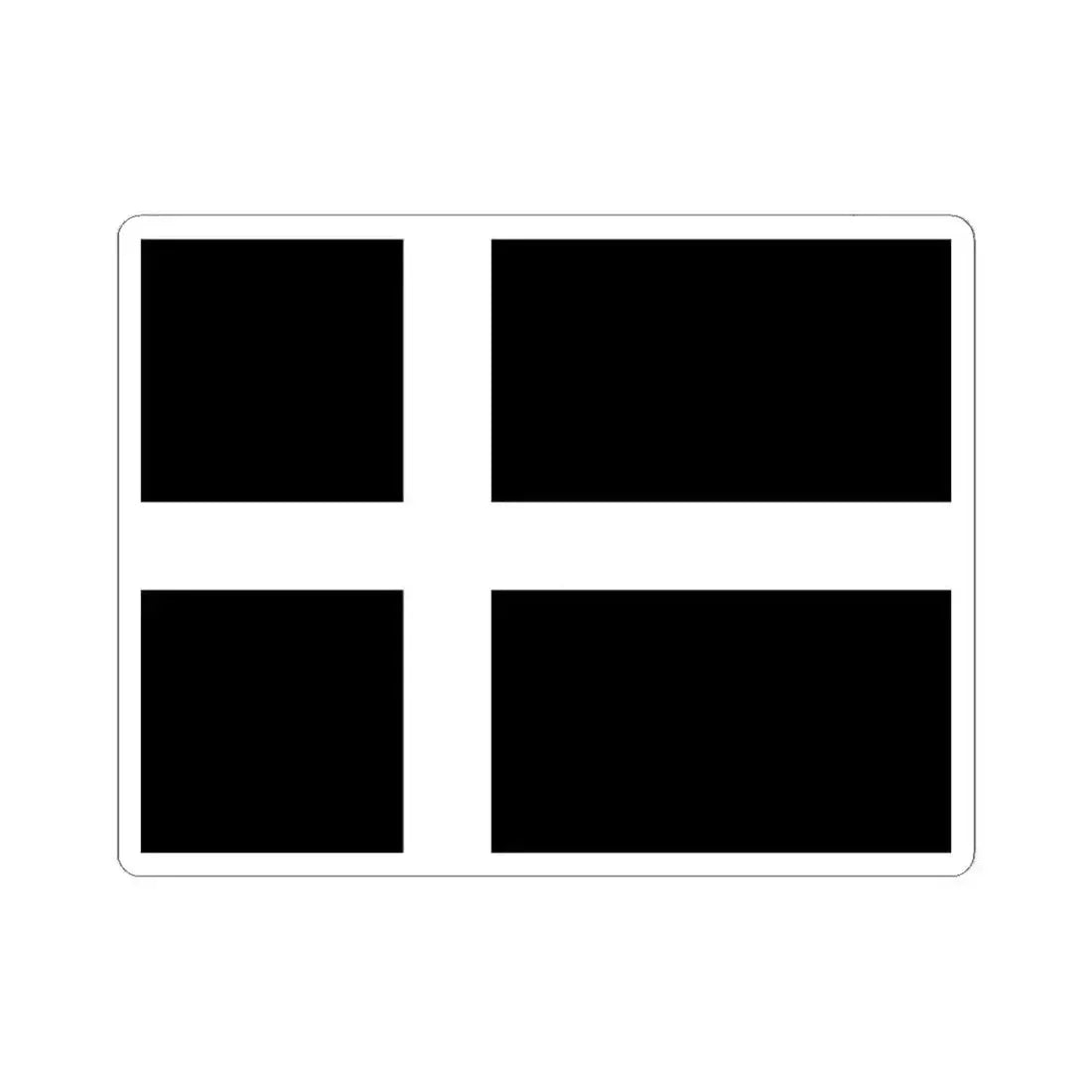 Danish flag of mourning (Denmark) STICKER Vinyl Kiss-Cut Decal 3 Inch White - The Sticker Space