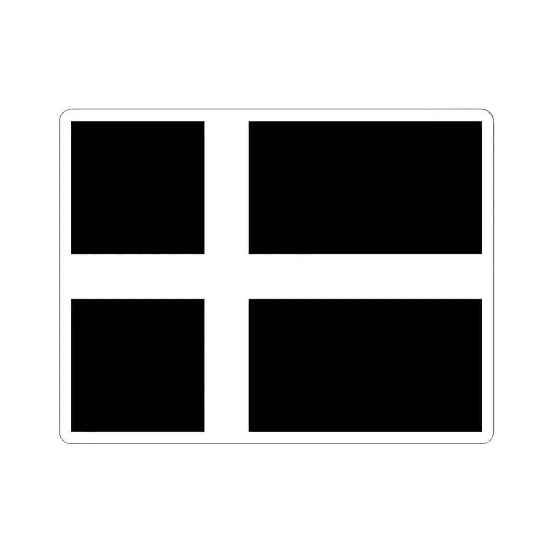 Danish flag of mourning (Denmark) STICKER Vinyl Kiss-Cut Decal 4 Inch White - The Sticker Space
