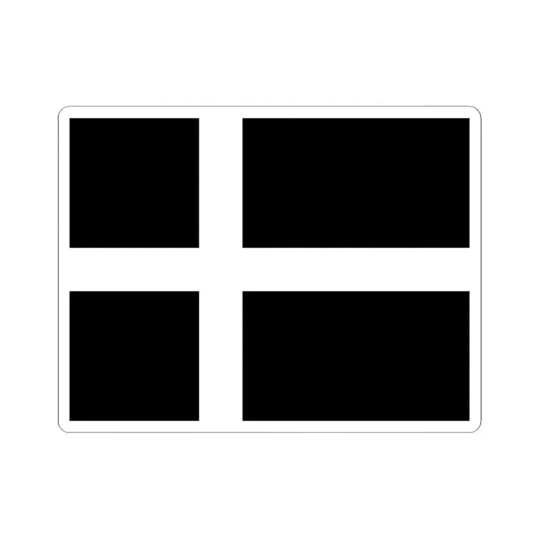 Danish flag of mourning (Denmark) STICKER Vinyl Kiss-Cut Decal 6 Inch White - The Sticker Space