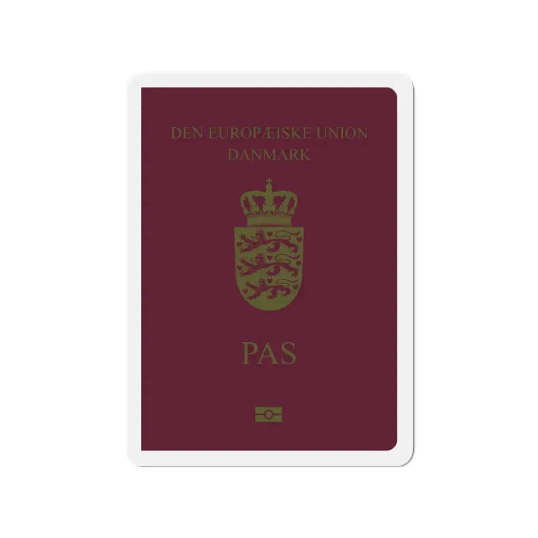 Danish Passport - Refrigerator Magnet 3 Inch - The Sticker Space
