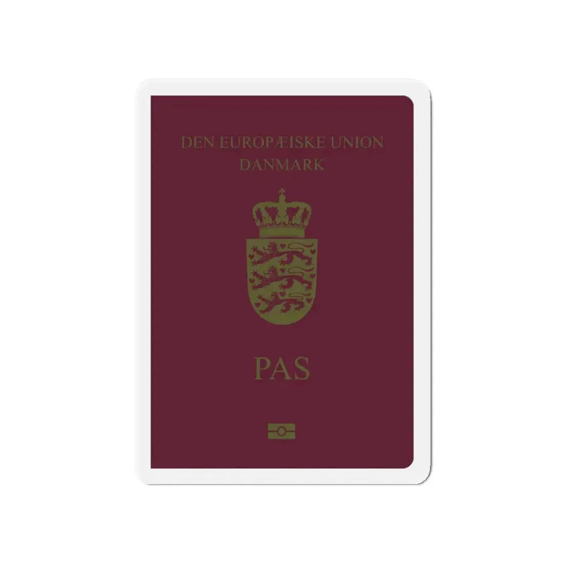 Danish Passport - Refrigerator Magnet 4 Inch - The Sticker Space
