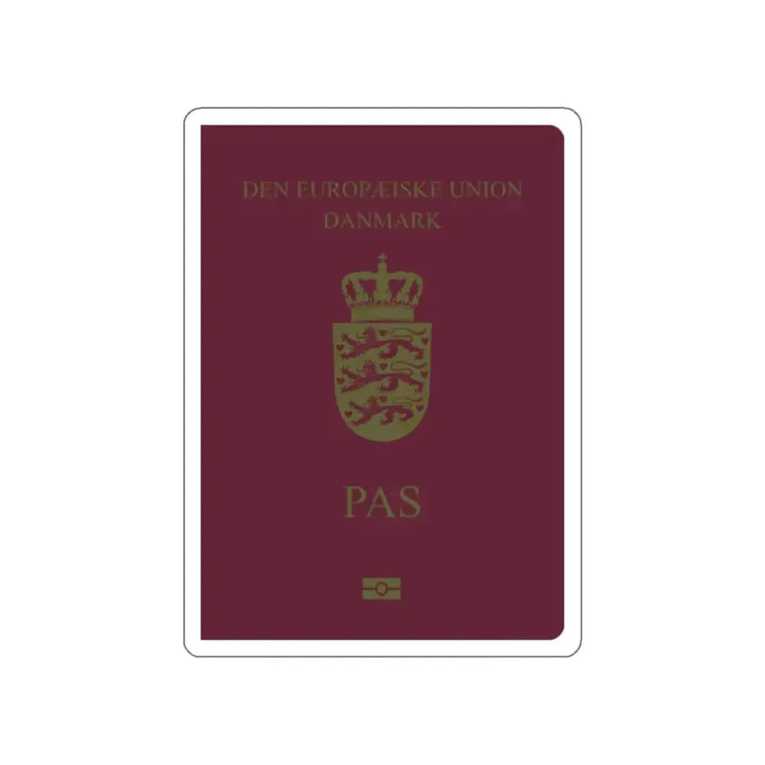 Danish Passport STICKER Vinyl Die-Cut Decal 2 Inch - The Sticker Space