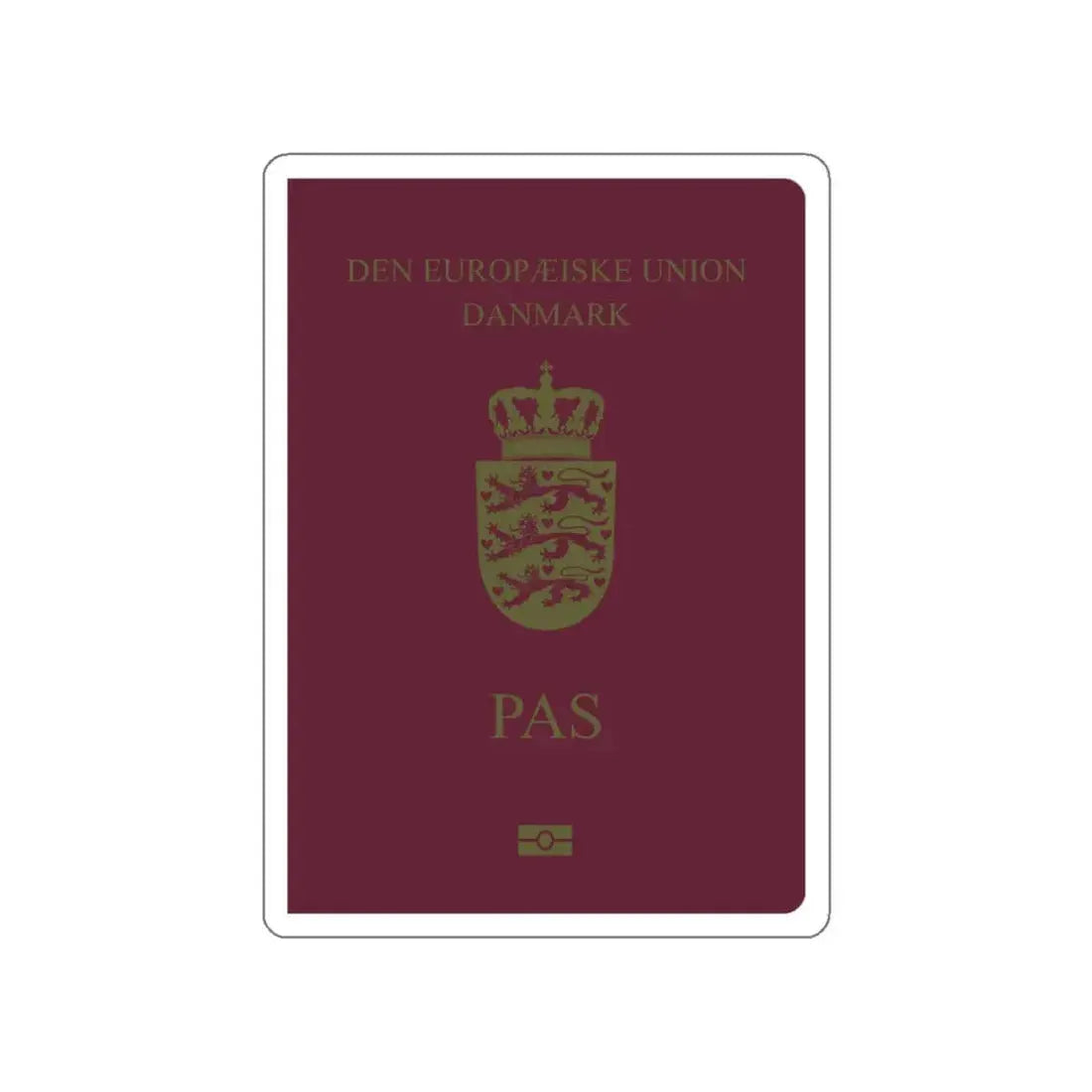Danish Passport STICKER Vinyl Die-Cut Decal 3 Inch - The Sticker Space