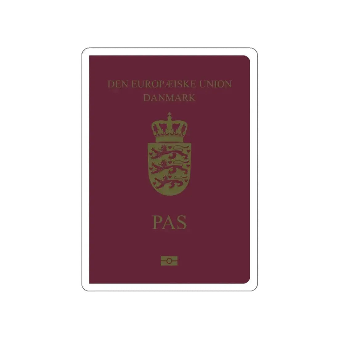 Danish Passport STICKER Vinyl Die-Cut Decal 5 Inch - The Sticker Space