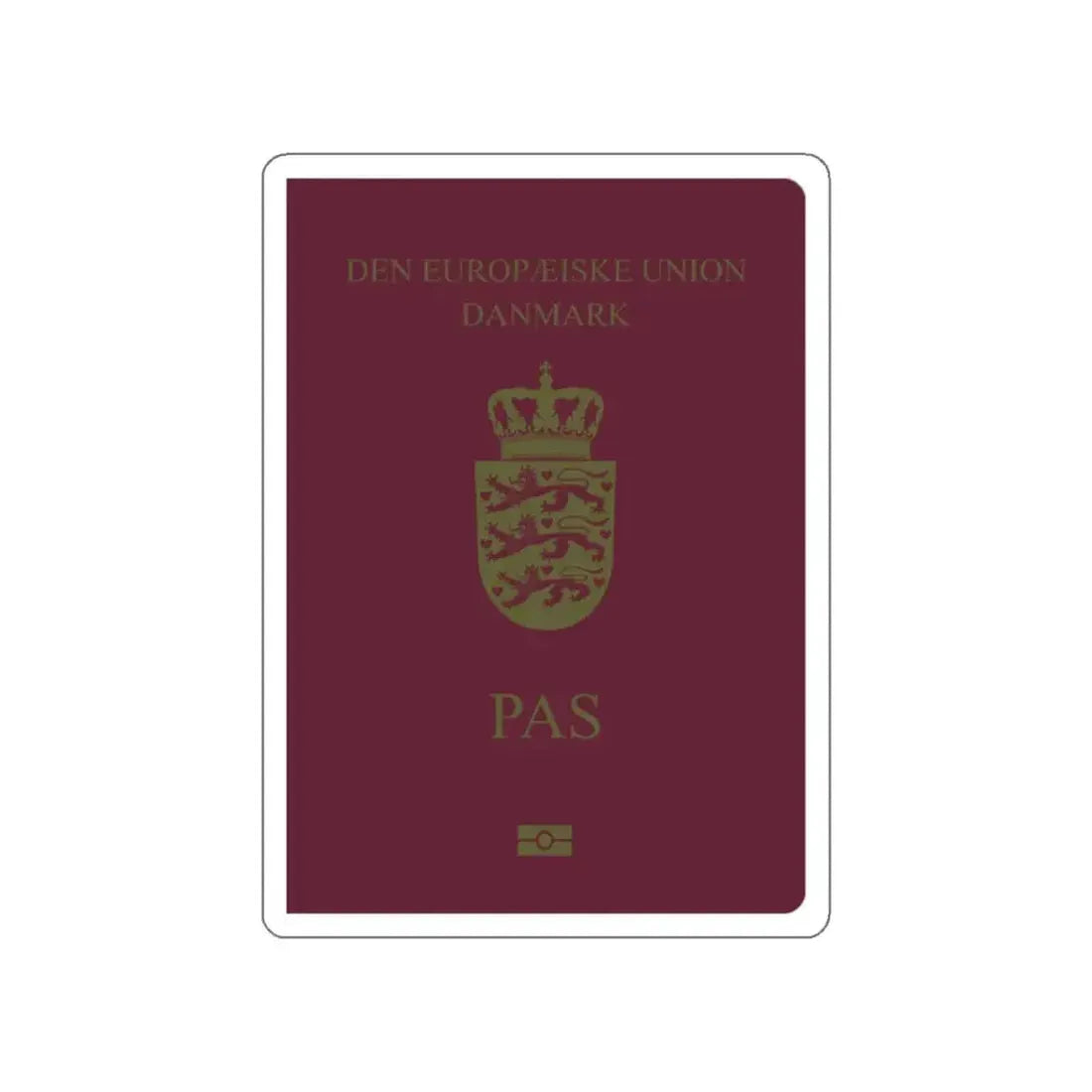 Danish Passport STICKER Vinyl Die-Cut Decal - The Sticker Space
