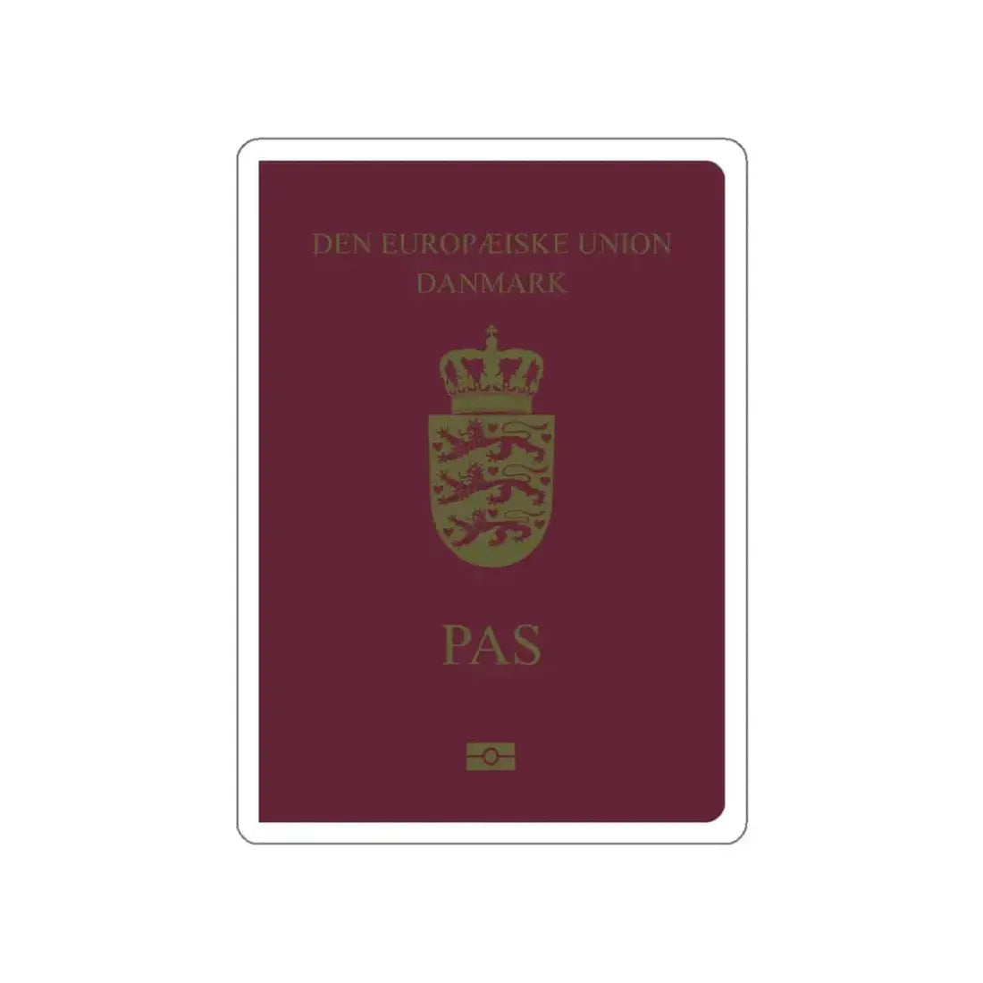 Danish Passport STICKER Vinyl Die-Cut Decal - The Sticker Space