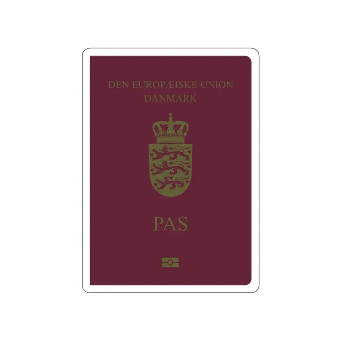Danish Passport STICKER Vinyl Die-Cut Decal - The Sticker Space