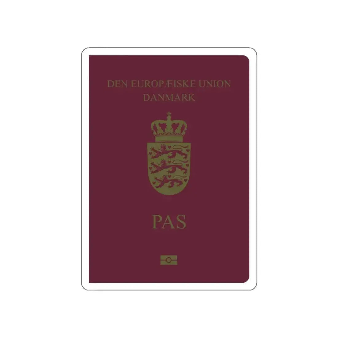 Danish Passport STICKER Vinyl Die-Cut Decal - The Sticker Space