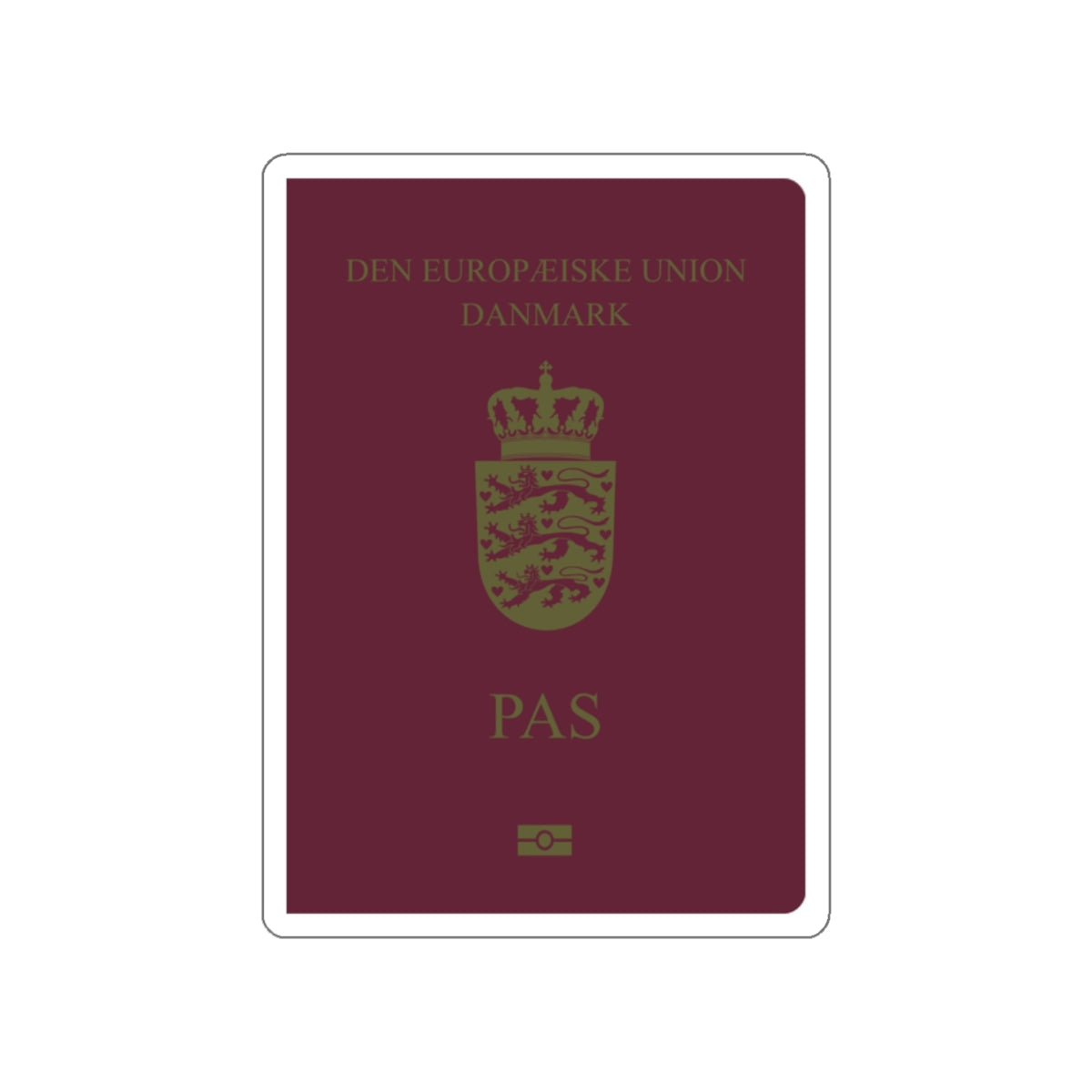 Danish Passport STICKER Vinyl Die-Cut Decal-White-The Sticker Space