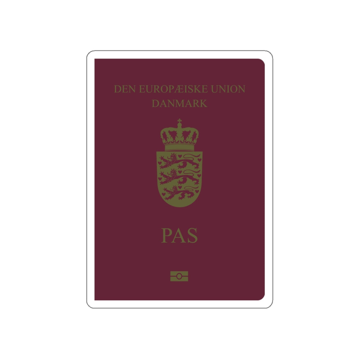 Danish Passport STICKER Vinyl Die-Cut Decal-White-The Sticker Space