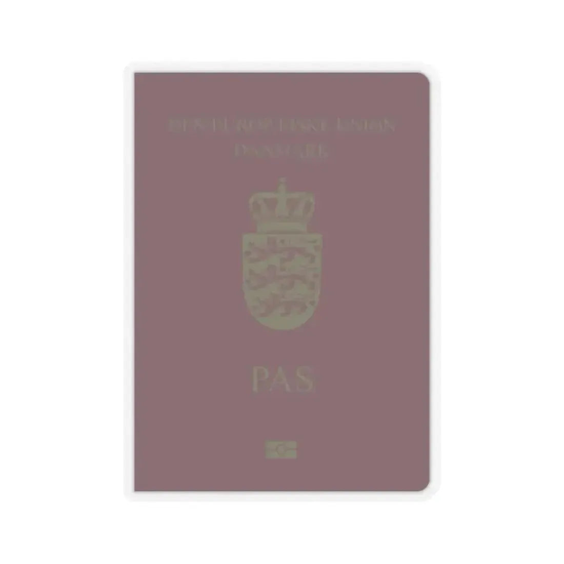 Danish Passport - STICKER Vinyl Kiss-Cut Decal 2 Inch Transparent - The Sticker Space