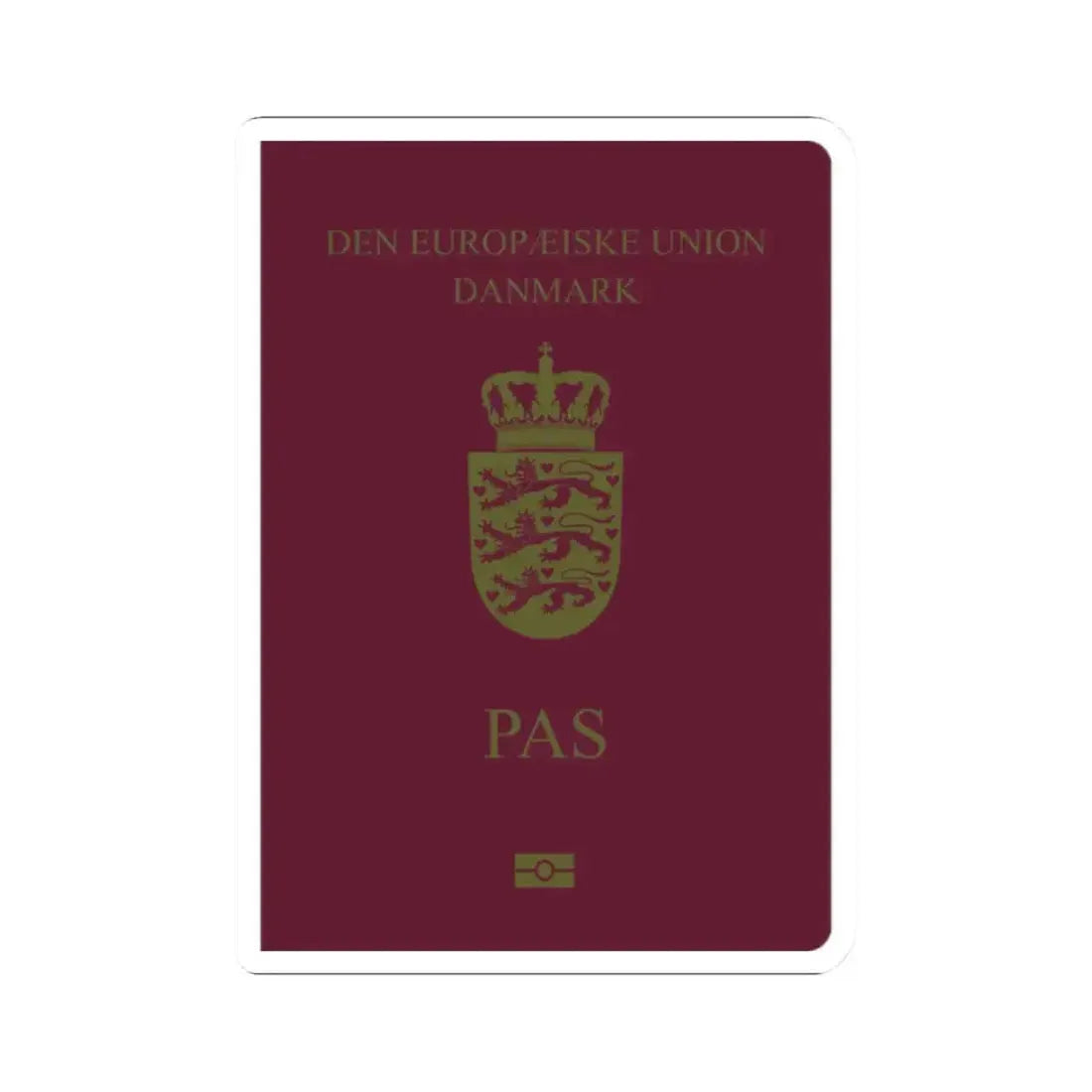 Danish Passport - STICKER Vinyl Kiss-Cut Decal 2 Inch White - The Sticker Space