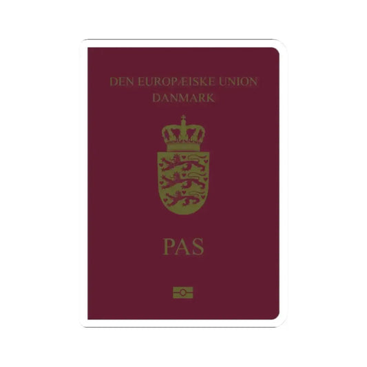 Danish Passport - STICKER Vinyl Kiss-Cut Decal 2 Inch White - The Sticker Space