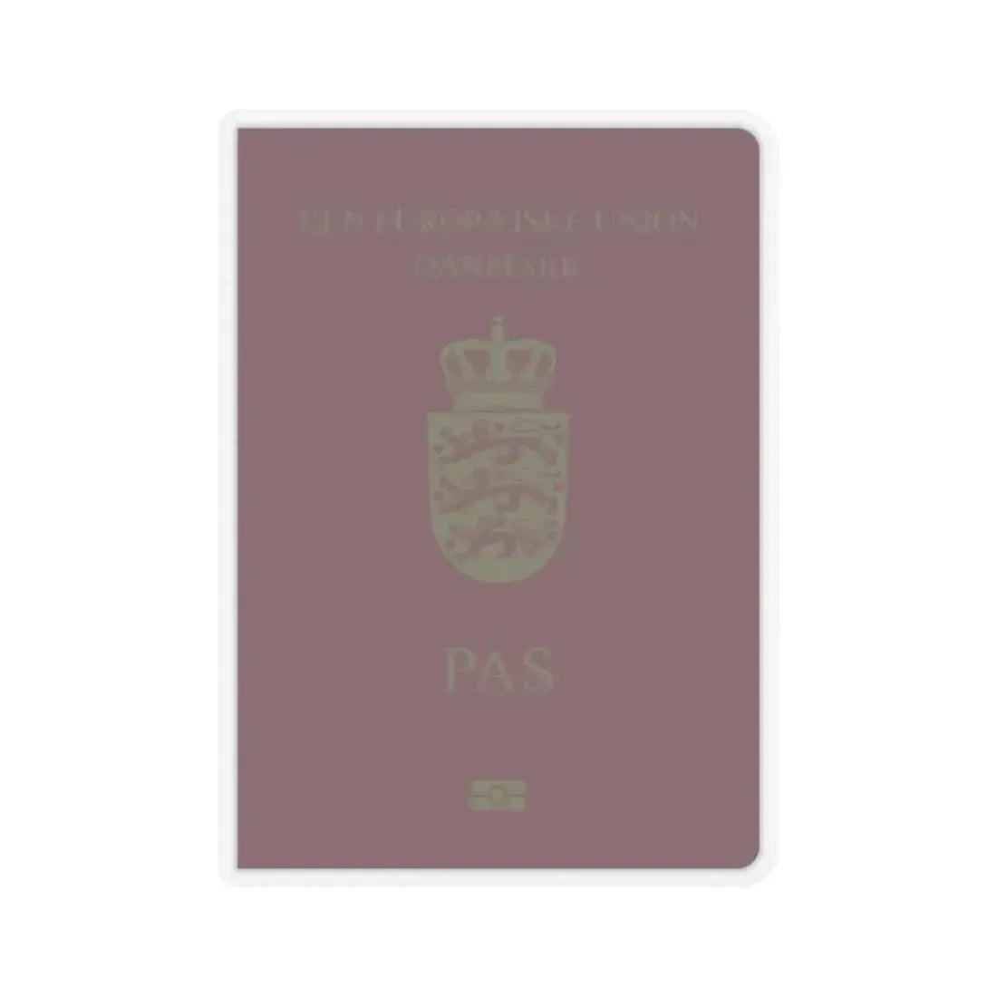 Danish Passport - STICKER Vinyl Kiss-Cut Decal 3 Inch Transparent - The Sticker Space