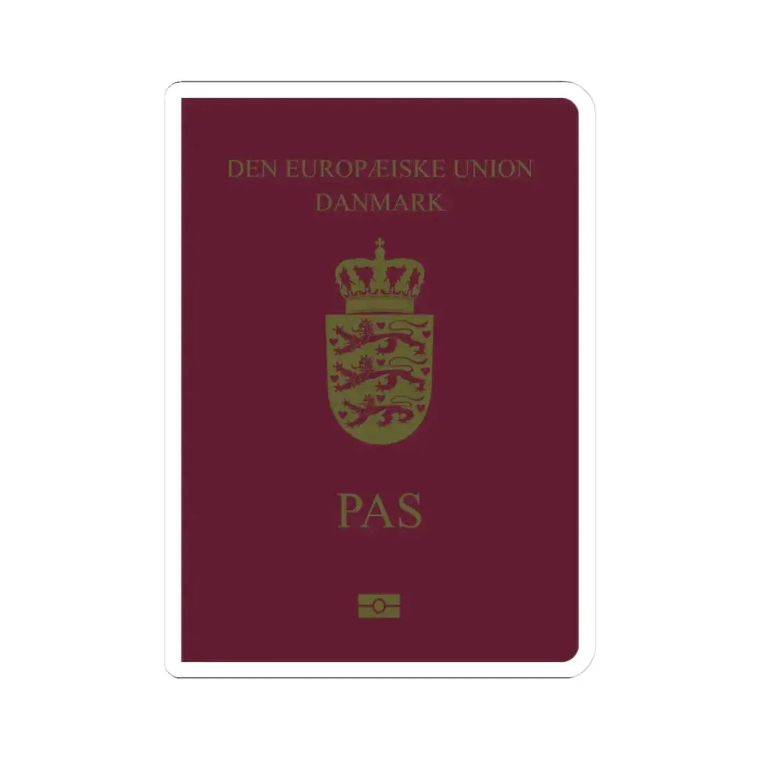 Danish Passport - STICKER Vinyl Kiss-Cut Decal 3 Inch White - The Sticker Space