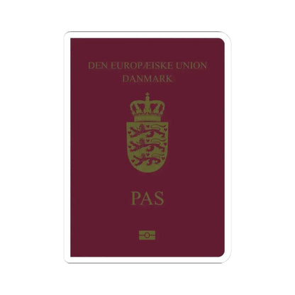 Danish Passport - STICKER Vinyl Kiss-Cut Decal 3 Inch White - The Sticker Space