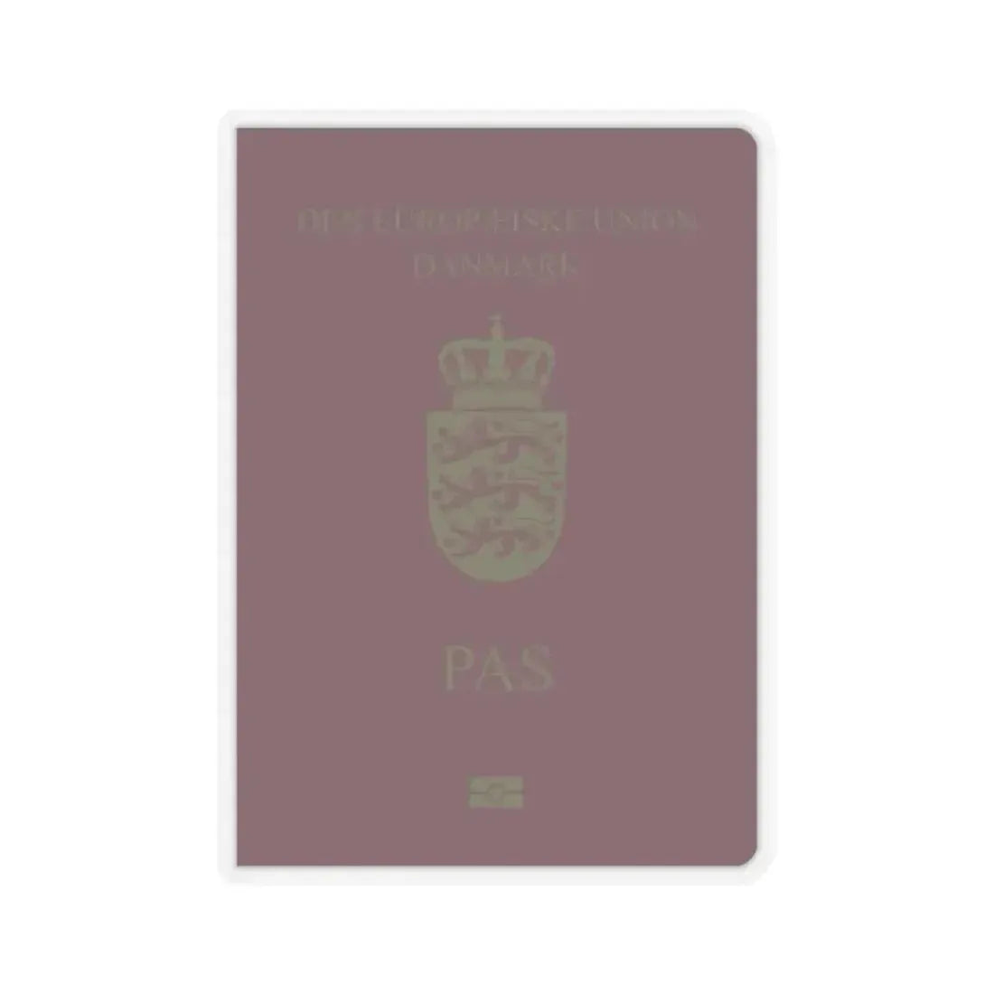 Danish Passport - STICKER Vinyl Kiss-Cut Decal 4 Inch Transparent - The Sticker Space