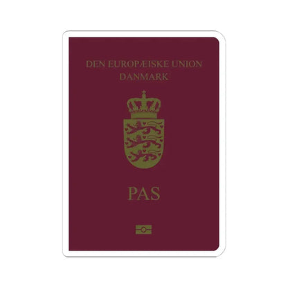 Danish Passport - STICKER Vinyl Kiss-Cut Decal 4 Inch White - The Sticker Space