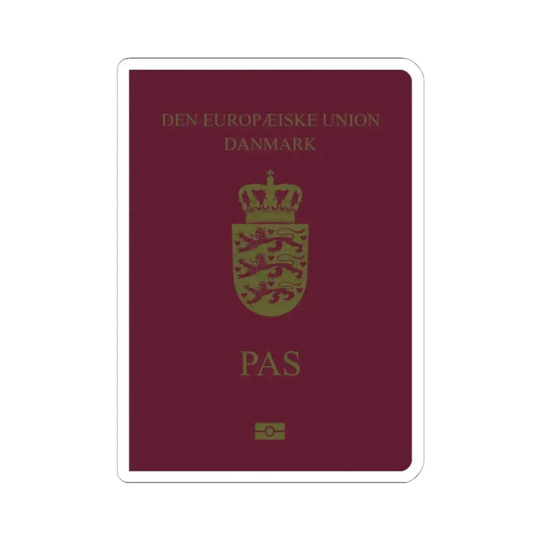 Danish Passport - STICKER Vinyl Kiss-Cut Decal 6 Inch White - The Sticker Space
