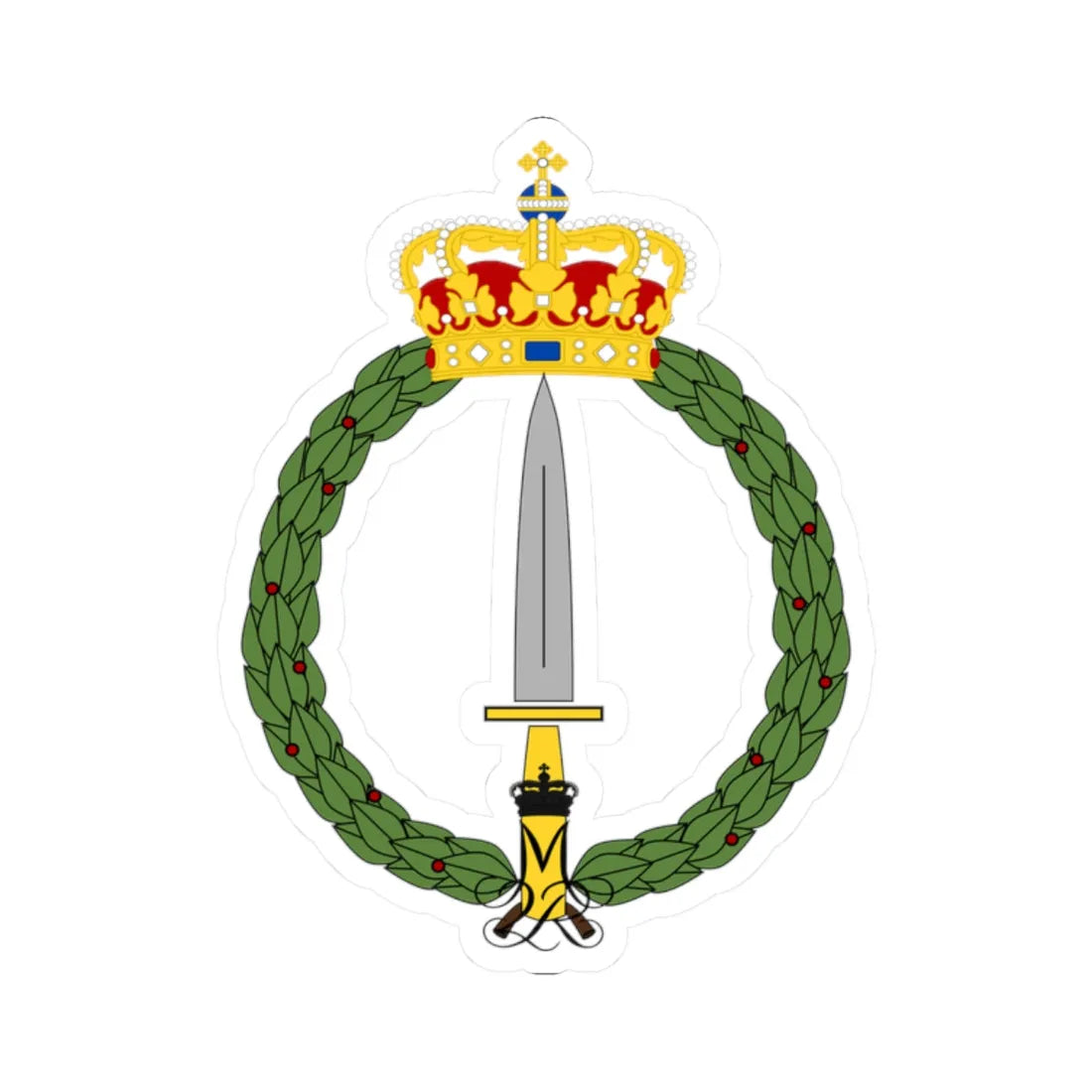 Danish SOKOM logo (Denmark) (Coat of Arms) STICKER Vinyl Kiss-Cut Decal 2 Inch White - The Sticker Space