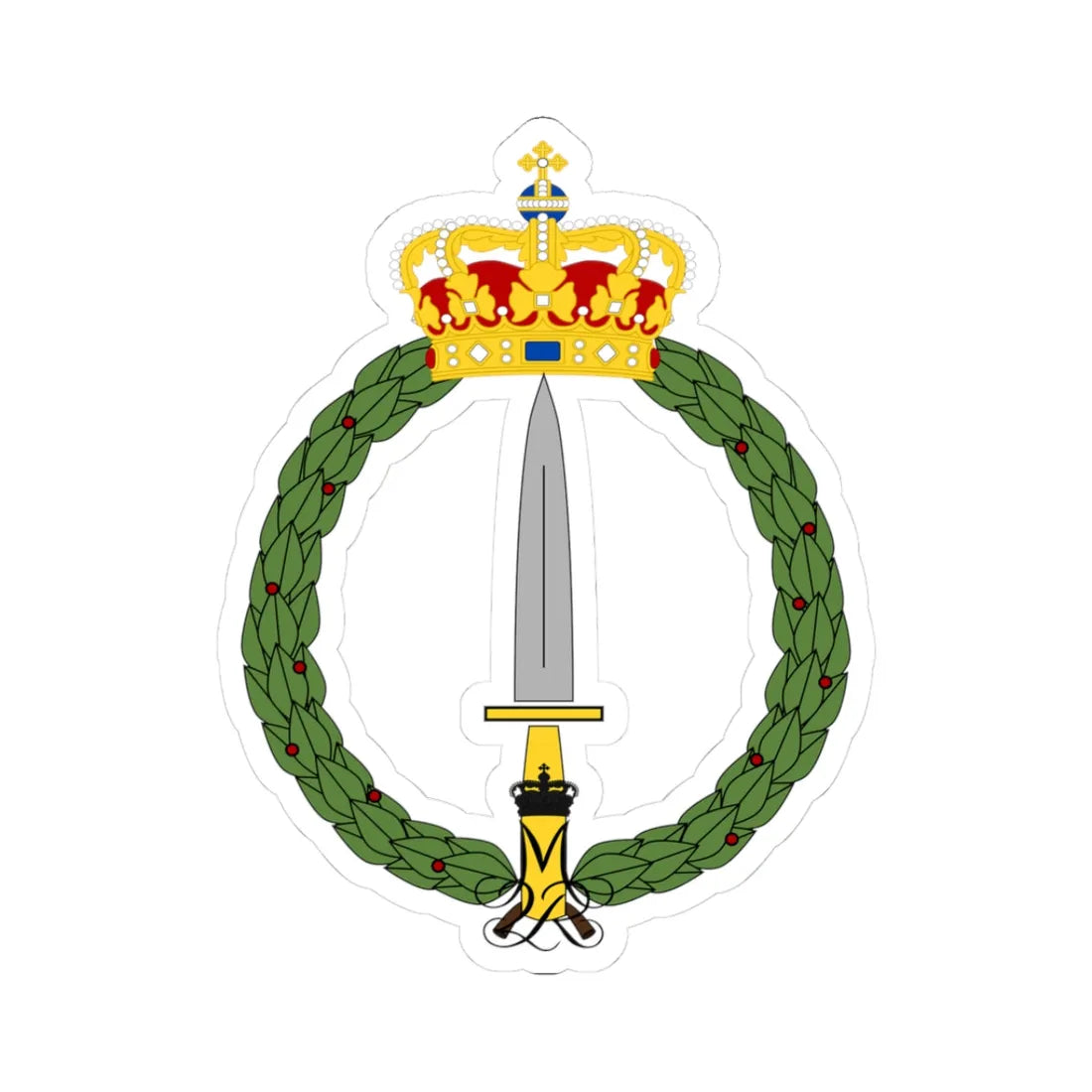 Danish SOKOM logo (Denmark) (Coat of Arms) STICKER Vinyl Kiss-Cut Decal 3 Inch White - The Sticker Space