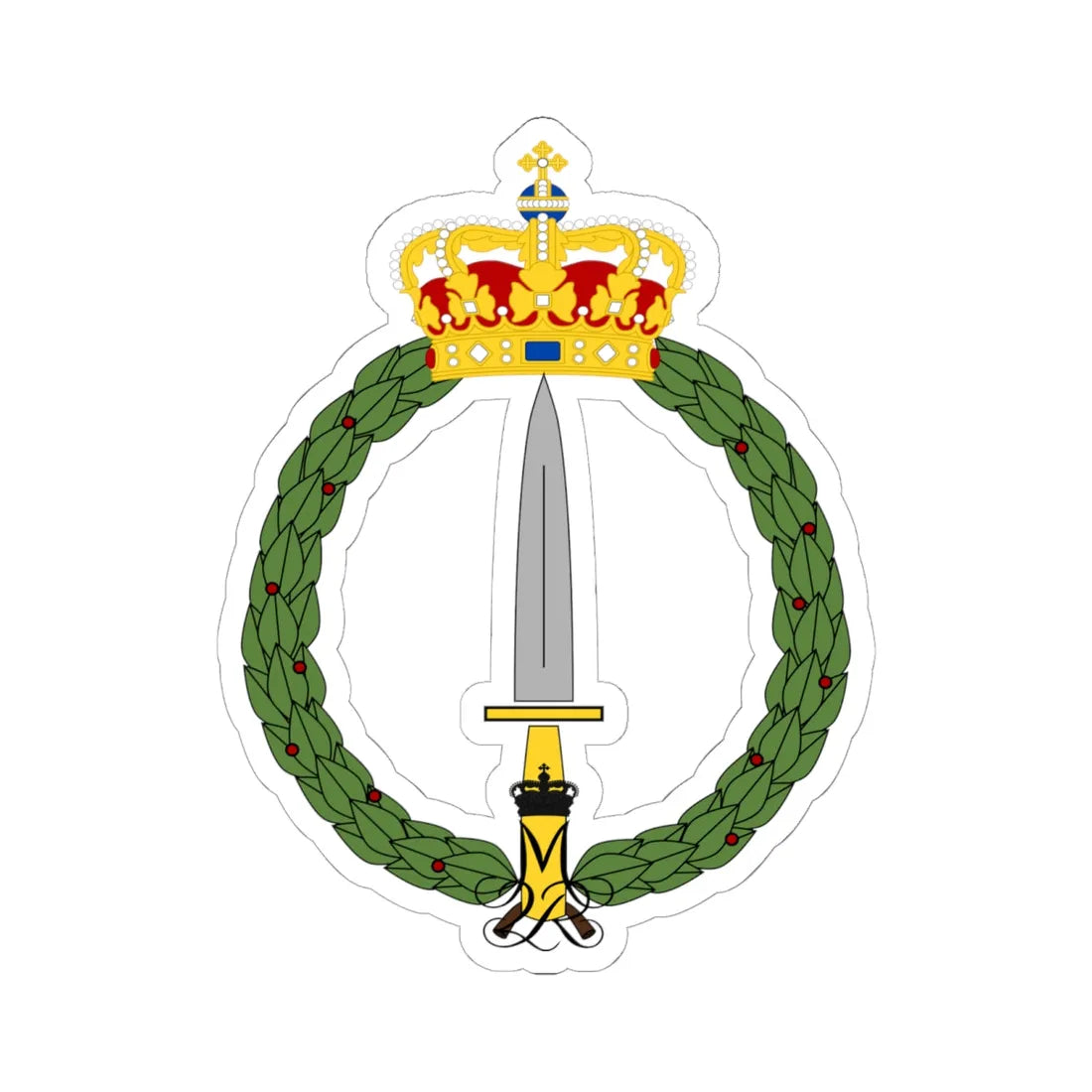 Danish SOKOM logo (Denmark) (Coat of Arms) STICKER Vinyl Kiss-Cut Decal 6 Inch White - The Sticker Space